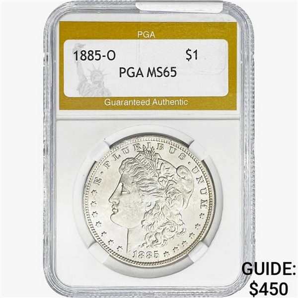 1885-O Morgan Silver Dollar PGA MS65