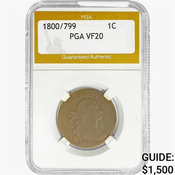 1800/799 Draped Bust Large Cent PGA VF20