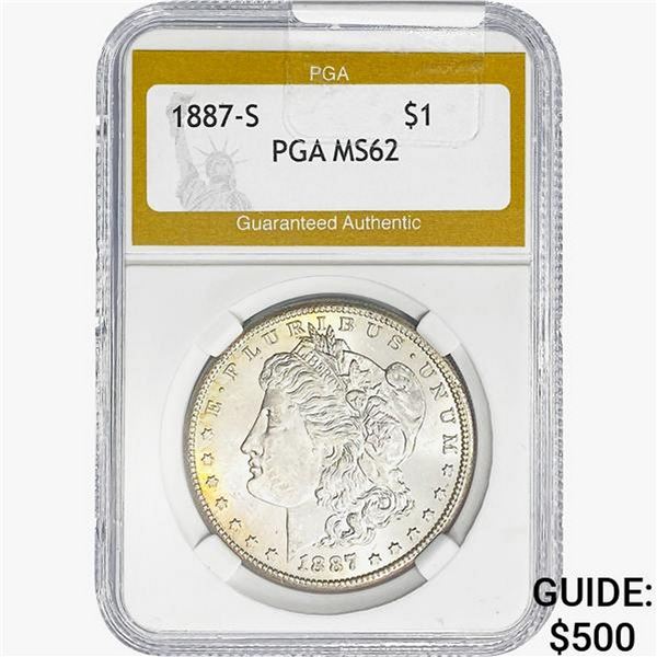 1887-S Morgan Silver Dollar PGA MS62