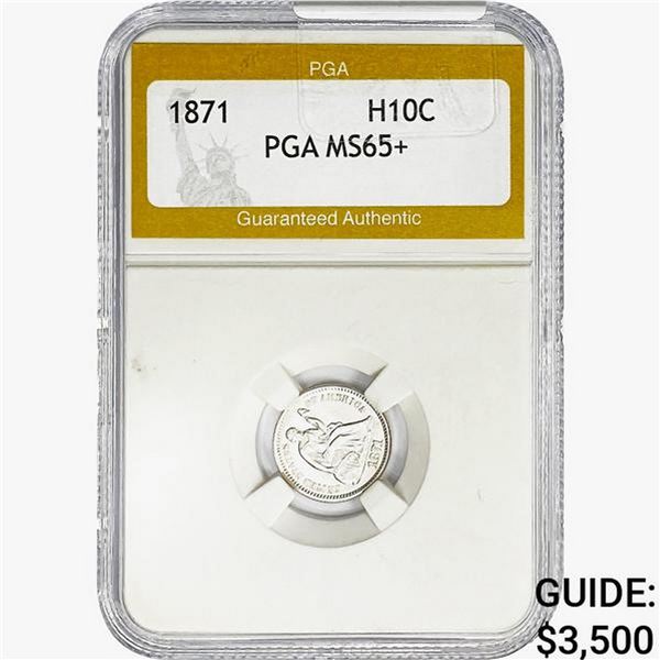 1871 Seated Liberty Half Dime PGA MS65+