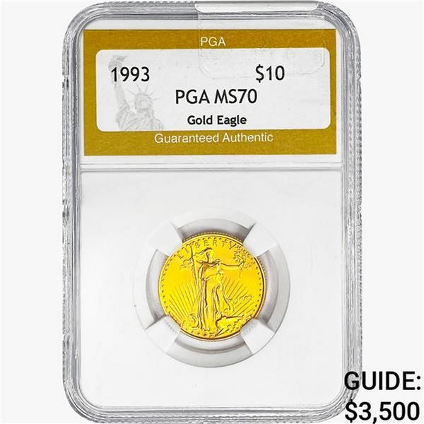1993 1/4oz Gold $10 Eagle PGA MS70