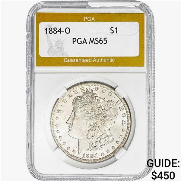 1884-O Morgan Silver Dollar PGA MS65