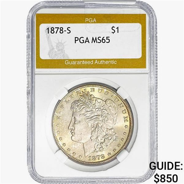 1878-S Morgan Silver Dollar PGA MS65