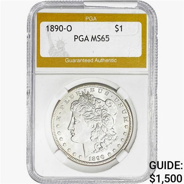 1890-O Morgan Silver Dollar PGA MS65