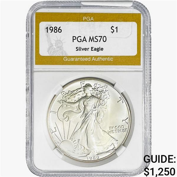 1986 Walking Liberty Dollar PGA MS70 Silver Eagle