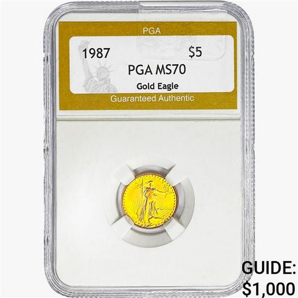 1987 1/10oz Gold $5 Eagle PGA MS70
