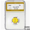 1987 1/10oz Gold $5 Eagle PGA MS70