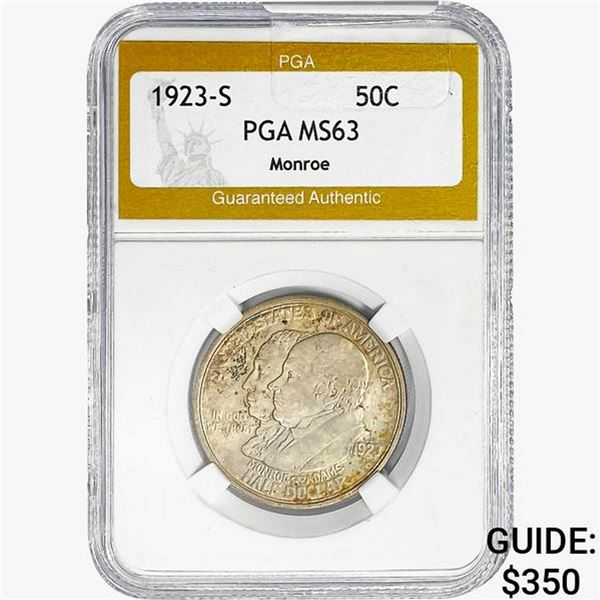 1923-S Monroe Half Dollar PGA MS63