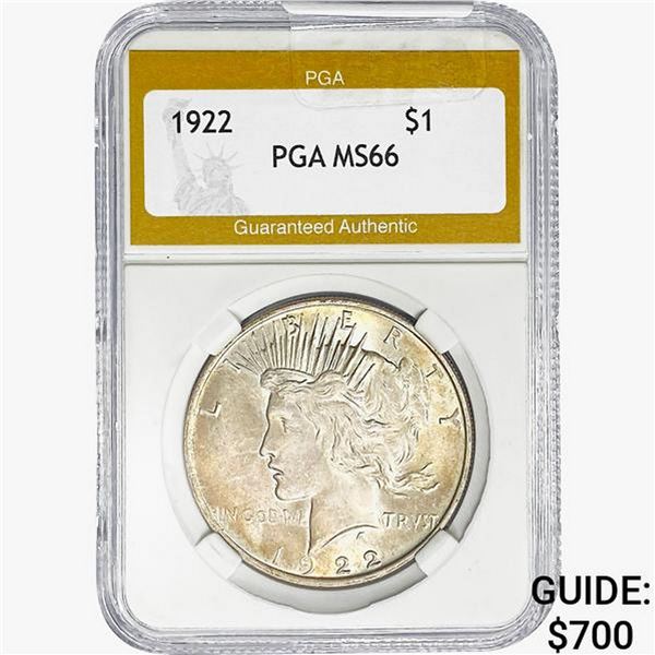 1922 Silver Peace Dollar PGA MS66