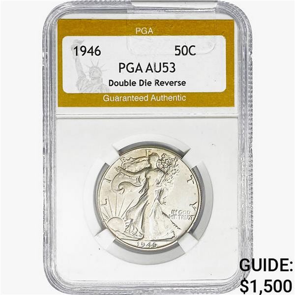 1946 Walking Liberty Half Dollar PGA AU53 DDR