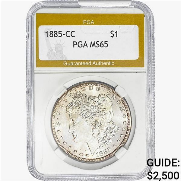 1885-CC Morgan Silver Dollar PGA MS65