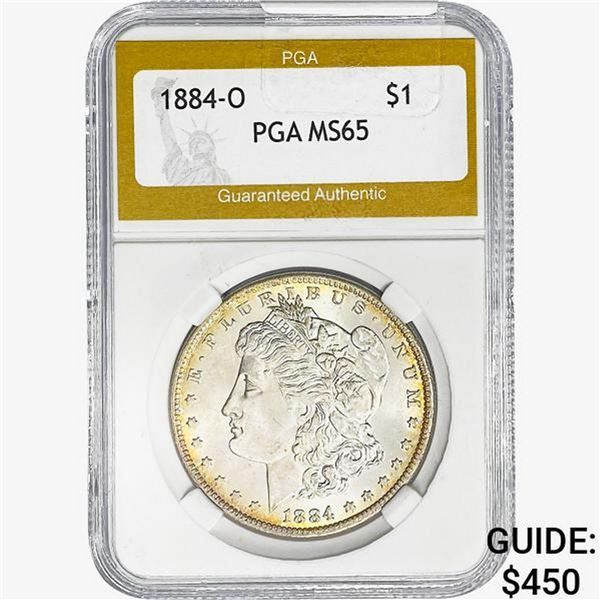 1884-O Morgan Silver Dollar PGA MS65
