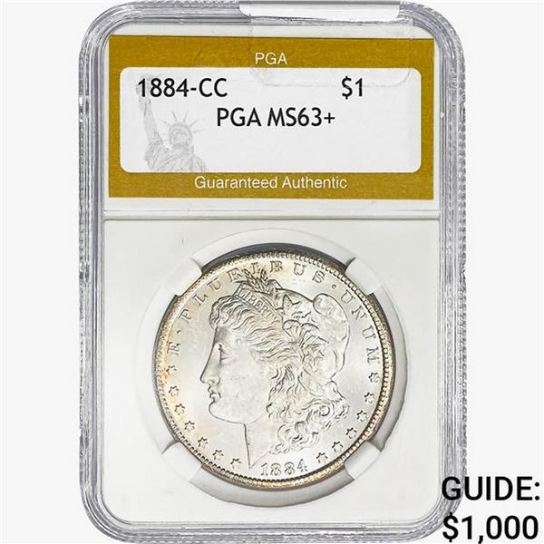 1884-CC Morgan Silver Dollar PGA MS63+