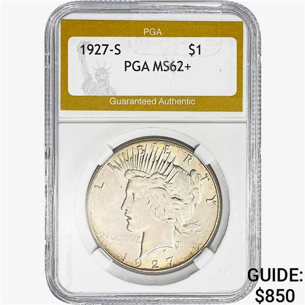 1927-S Silver Peace Dollar PGA MS62+