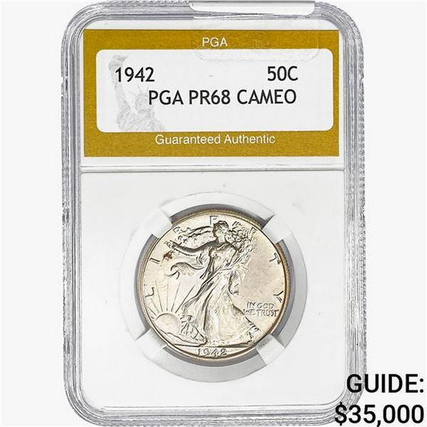 1942 Walking Liberty Half Dollar PGA PR68 CAMEO