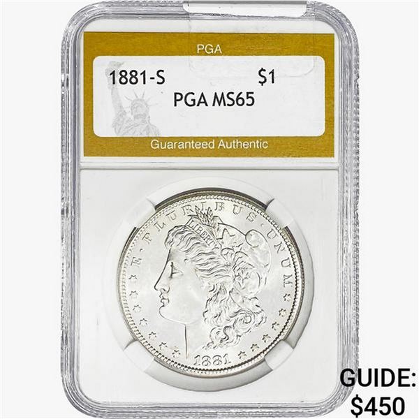 1881-S Morgan Silver Dollar PGA MS65