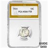 Image 1 : 1931 Mercury Silver Dime PGA MS66 FSB