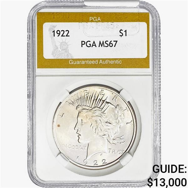 1922 Silver Peace Dollar PGA MS67