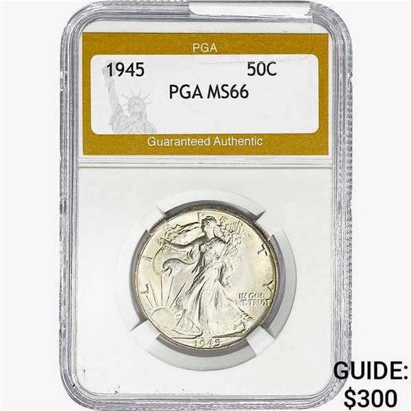 1945 Walking Liberty Half Dollar PGA MS66