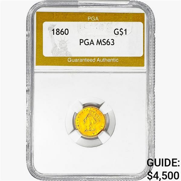 1860 Rare Gold Dollar PGA MS63