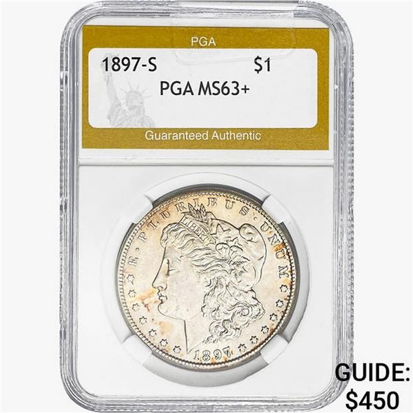 1897-S Morgan Silver Dollar PGA MS63+