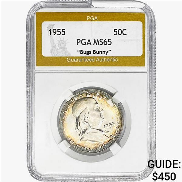 1955 Franklin Half Dollar PGA MS65 Bugs Bunny
