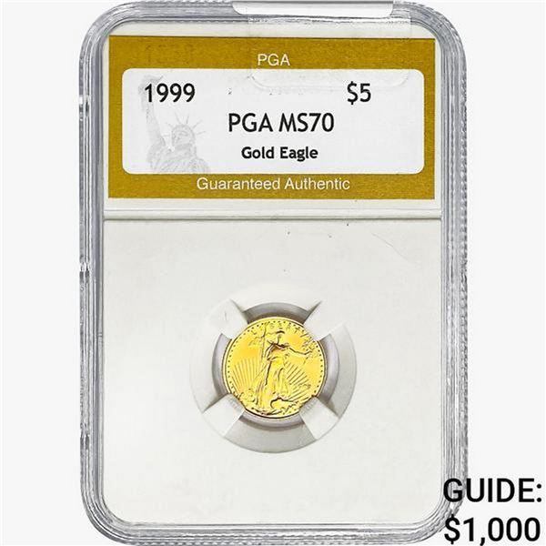 1999 1/10oz Gold $5 Eagle PGA MS70