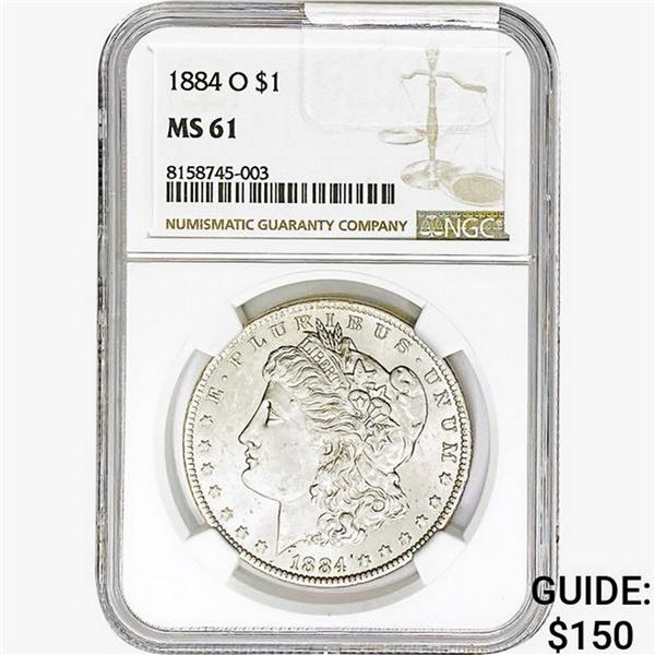 1884-O Morgan Silver Dollar NGC MS61