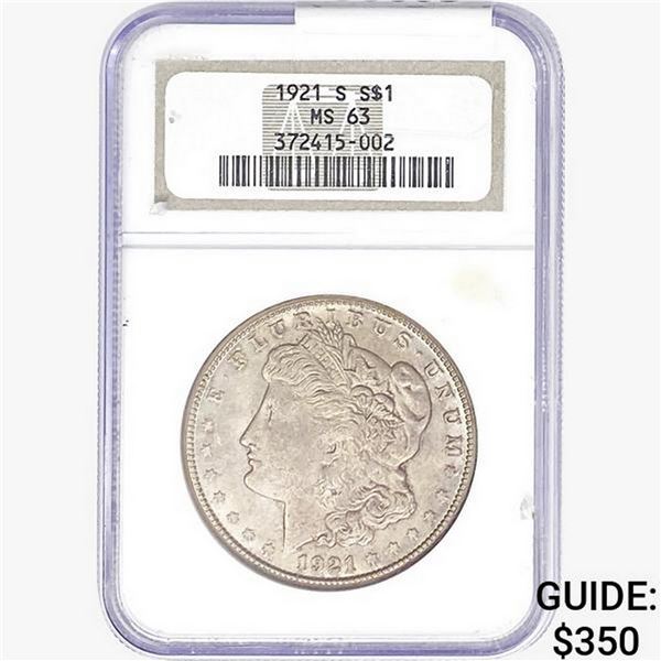 1921-S Morgan Silver Dollar NGC MS63