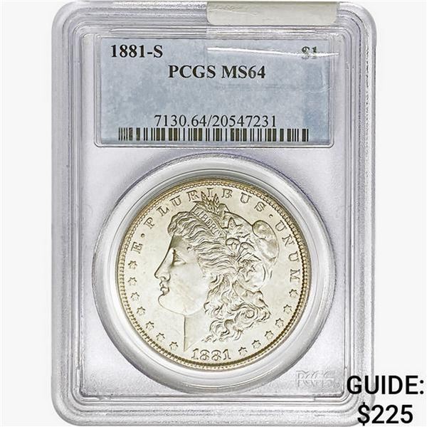 1881-S Morgan Silver Dollar PCGS MS64
