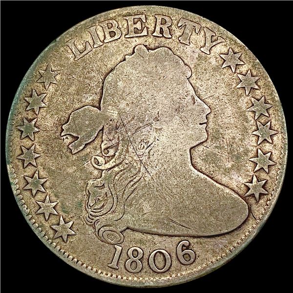 1806 Knob, No Stem Draped Bust Half Dollar NICELY CIRCULATED