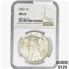 Image 1 : 1923 Silver Peace Dollar NGC MS63