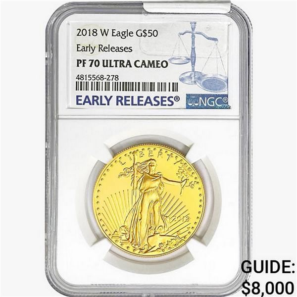 2018-W 1oz $50 AGE NGC PF70 ULTRA CAMEO