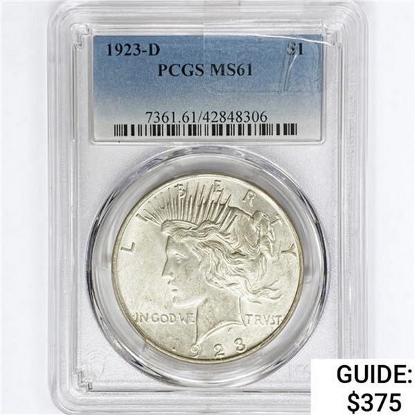 1923-D Silver Peace Dollar PCGS MS61