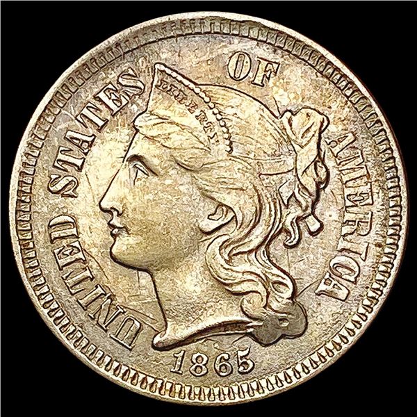 1865 Nickel Three Cent CLOSELY UNCIRCULATED