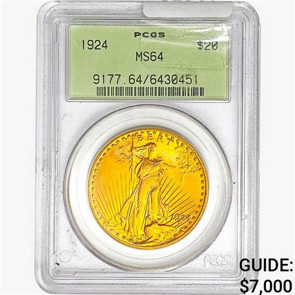 1924 $20 Gold Double Eagle PCGS MS64