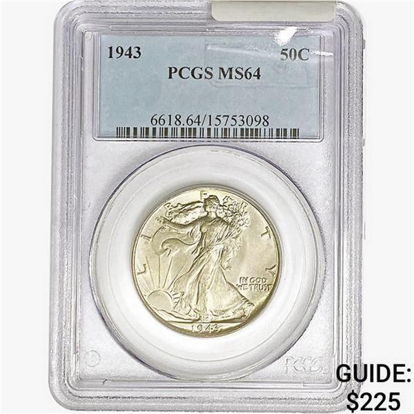 1943 Walking Liberty Half Dollar PCGS MS64