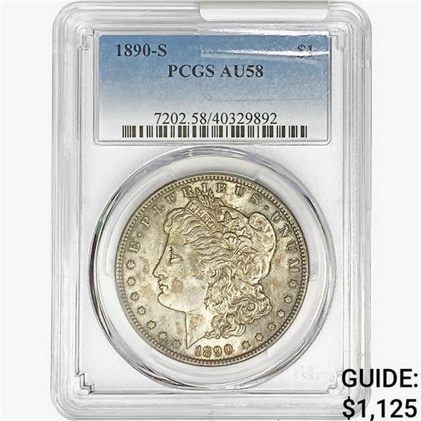 1890-S Morgan Silver Dollar PCGS AU58