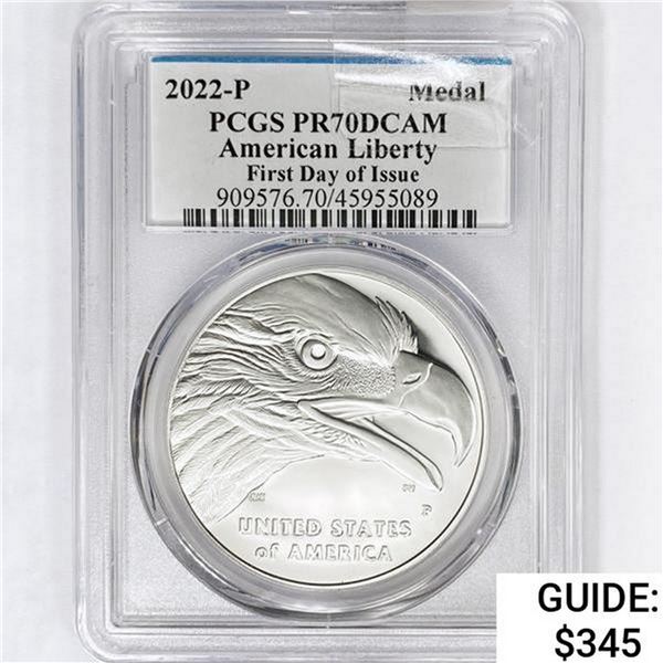 2022-P Liberty Silver Medal PCGS PR70 DCAM, 1st Day Issue