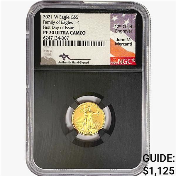 2021-W $5 A.G.E. Signed Mercanti NGC PF70 UC FDI T1