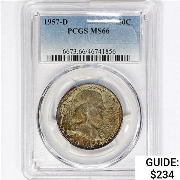 1957-D Franklin Half Dollar PCGS MS66