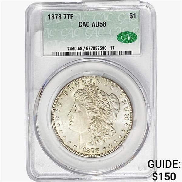 1878 CAC Morgan Silver Dollar CAC AU58