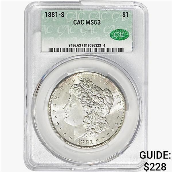 1881-S CAC Morgan Silver Dollar CAC MS63