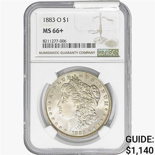 1883-O Morgan Silver Dollar NGC MS66+
