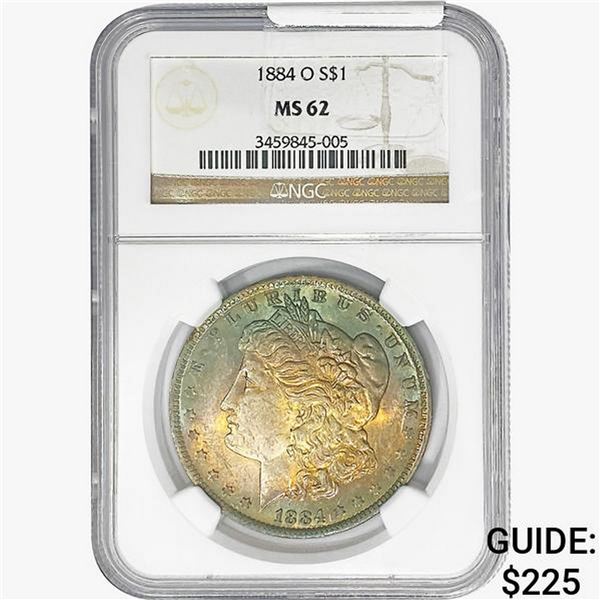 1884-O Morgan Silver Dollar NGC MS62