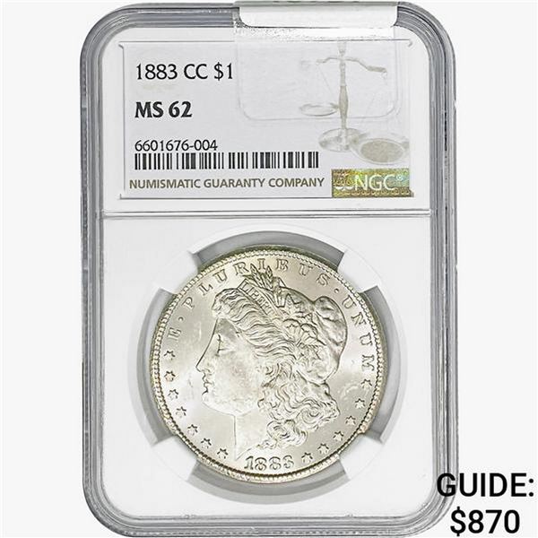1883-CC Morgan Silver Dollar NGC MS62