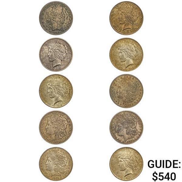 1901-1923 [10] Silver Dollar/Coin Lot