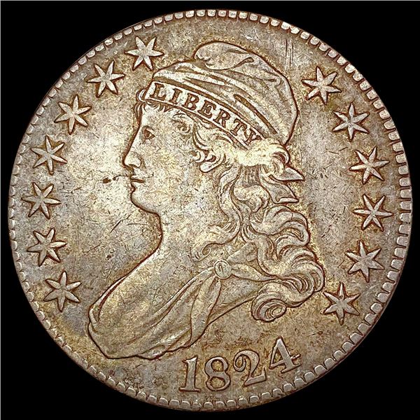 1824 Capped Bust Half Dollar LIGHTLY CIRCULATED