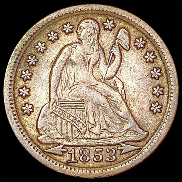 1853 Seated Liberty Dime NEARLY UNCIRCULATED