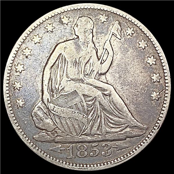 1853 Seated Liberty Half Dollar LIGHTLY CIRCULATED